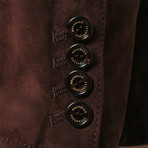 Frodo Suede Leather Jacket // Burgundy (XS)