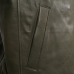 Legolas Leather Puffer Coat Jacket // Green (L)