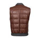 Kaskade Leather Two Tone Puffer Vest // Brown (2XL)