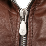 Kaskade Leather Two Tone Puffer Vest // Brown (M)