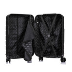 InUSA Trend Lightweight Hardside Spinner // 3 Piece Luggage Set (Black)