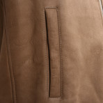 Gimli Fur Lining Leather Jacket W/ Hood // Brown (M)