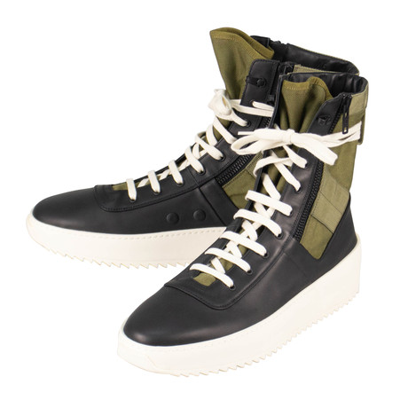 Fear Of God // Nero Foliage Leather Jungle High-Top Sneakers // Black + Green (US: 6)