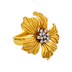 Anna Maria Cammilli Orchidea 18k Yellow Gold Diamond Ring // Ring Size: 7.5