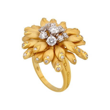 Annamaria Cammilli Xenia 18k Yellow Gold Diamond Ring // Ring Size: 7.25
