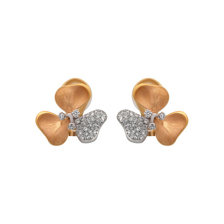 Anna Maria Cammilli Setamoving 18k Rose Gold + 18k White Gold Diamond Earrings