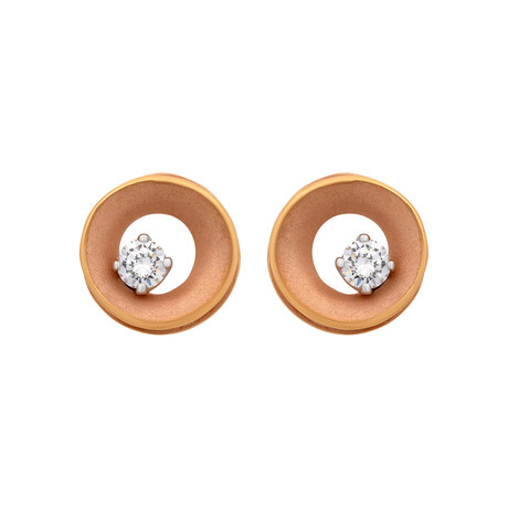 Anna Maria Cammilli Lagoon 18k Rose Gold Diamond Earrings