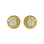 Annamaria Cammilli Dune Circle 18k Yellow Gold Diamond + Prehnite Earrings