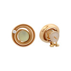 Anna Maria Cammilli Dune Circle 18k Rose Gold Diamond + Prehnite Earrings