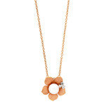 Annamaria Cammilli Rugiada 18k Rose Gold Diamond + Fresh Water Pearl Pendant // Chain: 16"