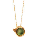 Anna Maria Cammilli Spiritfiore 18k Rose Gold Diamond + Prehnite Pendant // Chain: 16"