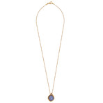 Anna Maria Cammilli Happyflo 18k Rose Gold Diamond + Chalcedony Pendant // Chain: 16"