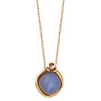 Anna Maria Cammilli Happyflo 18k Rose Gold Diamond + Chalcedony Pendant // Chain: 16"