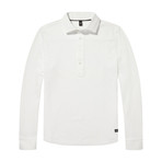 Stone Tailored Longsleeve Poloshirt // Pure White (S)