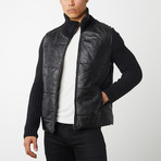 Quilted Front With Knit Sleeves // Black (L)