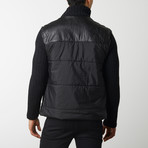 Quilted Front With Knit Sleeves // Black (L)