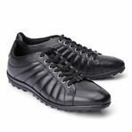 Lace-Up Line Stitched Fashion Sneaker // Black (Euro: 43)