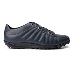 Lace-Up Line Stitched Fashion Sneaker // Navy (Euro: 40)