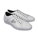 Leather Metal Logo Lace-Up Sneaker // White (Euro: 39)