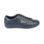 Leather Metal Logo Lace-Up Sneaker // Blue (Euro: 44)