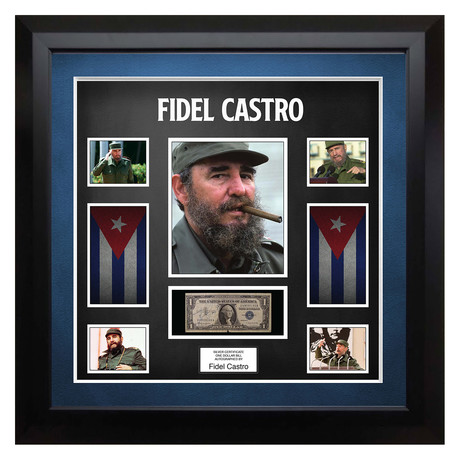 Signed + Framed Currency Collage // Fidel Castro