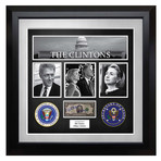 Signed + Framed Collage Currency Collage // Bill and Hillary Clinton