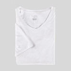 Drake Short Sleeve V-Neck T-Shirt // White (M)