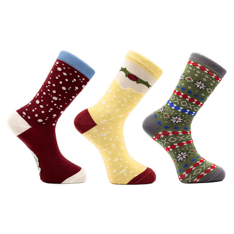 Kringle Holiday Socks // Set of 3 Pairs (Size 8-12)