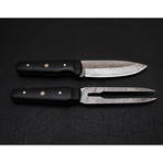 Damascus Carving Knife Set // 2 Pieces Set