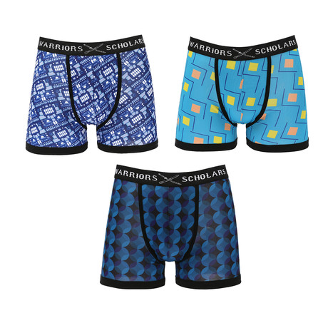 Tango Moisture Wicking Boxer Briefs // Blue + Turquoise // Pack of 3 (XS)