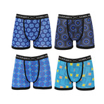 Penelope Moisture Wicking Boxer Briefs // Blue + Black + Turquoise // Pack of 4 (L)