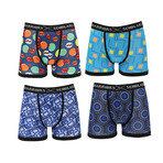 Cayman Moisture Wicking Boxer Briefs // Blue + Black // Pack of 4 (S)