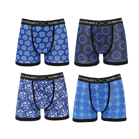 Islander Moisture Wicking Boxer Briefs // Blue + Black + Turquoise // Pack of 4 (XS)