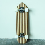 Vintage Cruiser Skateboard // Pinstriped // Maple + Walnut