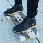Vintage Cruiser Skateboard // Vertical Stripe // Walnut + Maple