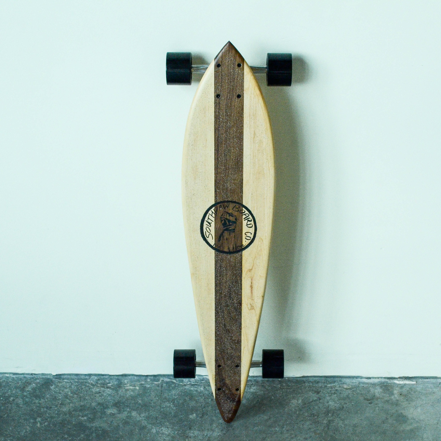 Pintail Longboard // Vertical Stripe // Maple + Walnut - Southpaw Board ...