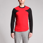 David Point Panel Shirt // Black + Red (M)