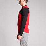 David Point Panel Shirt // Black + Red (L)