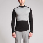 Captin Color Block Shirt // Black + Grey (L)