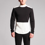 Captin Color Block Shirt // Black + White (L)