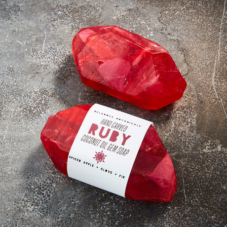 Raw Ruby Crystal Soap // Set of 2