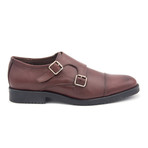 Leather Monk Strap Shoe // Burgundy (Euro: 40)