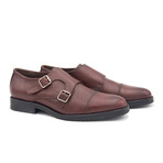 Leather Monk Strap Shoe // Burgundy (Euro: 40)