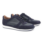 Perforated Leather Sport Shoe // Midnight Blue (Euro: 42)