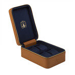 Hyde Park 4 Watch Zip Case (Tan Leather)