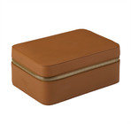 Hyde Park 4 Watch Zip Case (Tan Leather)