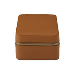 Hyde Park 4 Watch Zip Case (Tan Leather)