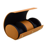 Hyde Park Double Watch Roll (Tan Leather)