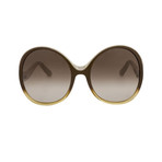 Chloe // Women's Oversize Sunglasses // Gradient Brown + Yellow