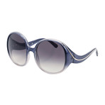 Chloe // Women's Round Sunglasses // Gradient Blue + Turtledove